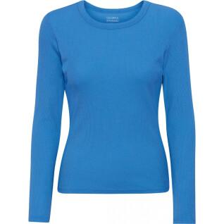 Geribd dames-T-shirt met lange mouwen Colorful Standard Organic pacific blue