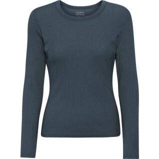 Geribd dames-T-shirt met lange mouwen Colorful Standard Organic petrol blue