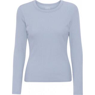 Geribd dames-T-shirt met lange mouwen Colorful Standard Organic powder blue