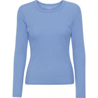 Geribd dames-T-shirt met lange mouwen Colorful Standard Organic sky blue