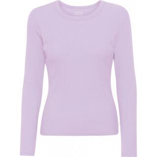 Geribd dames-T-shirt met lange mouwen Colorful Standard Organic soft lavender