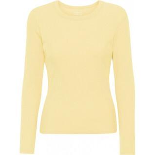 Geribd dames-T-shirt met lange mouwen Colorful Standard Organic soft yellow