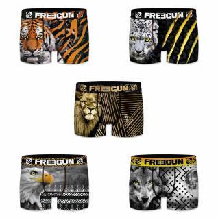 Set van 5 gerecycleerde polyester boxershorts met wildlife print Freegun