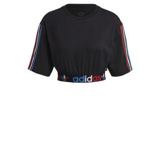 Dames-T-shirt adidas Originals Adicolor Primeblue Tricolor Cropped