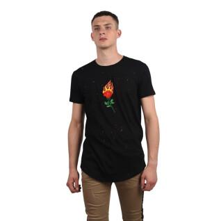 Geborduurd T-shirt Project X Paris Destroy Rose on Fire