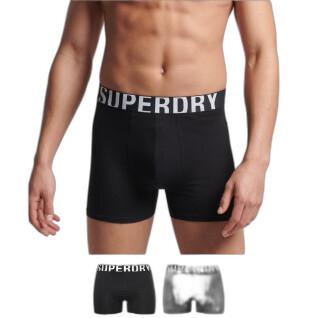 Boxershorts van biologisch katoen Superdry Dual Logo (x2)