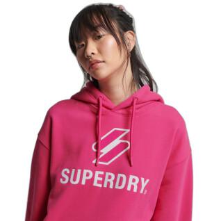 Dames sweater met oversized capuchon Superdry Code Stacked