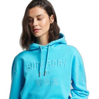 Dames sweater met oversized capuchon Superdry Code Logo Garment Dye