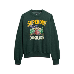 Dames sweatshirt met patroon en ronde hals Superdry Travel Souvenir