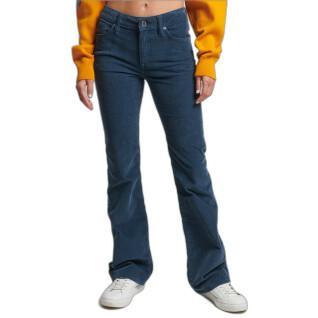 Uitlopende fluwelen slim jeans voor dames Superdry
