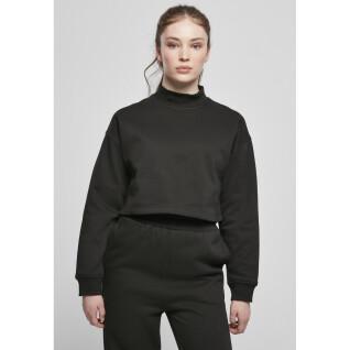 Dames sweatshirt Urban Classics cropped oversized high neck crew-grandes tailles
