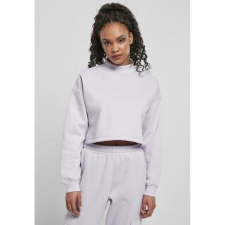 Dames sweatshirt Urban Classics cropped oversized high neck crew-grandes tailles
