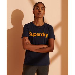 Dames-T-shirt Superdry Core Logo Flock