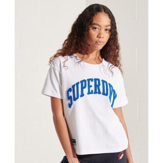 Dames-T-shirt met rechte snit Superdry Varsity Arch