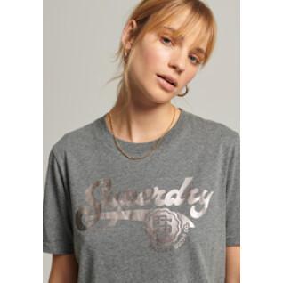 Dames-T-shirt met korte mouwen Superdry Vintage Script Style College