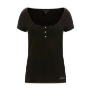Dames-T-shirt Guess Karlee Jewel Btn Henley