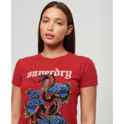 T-shirt met tatoeage-effect en bergkristal voor dames Superdry