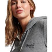 Sweatshirt damescapuchon met rits en borduursel Superdry Vintage Logo