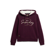 Dames sweatshirt met capuchon en metallic logo Superdry Luxe
