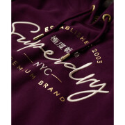 Dames sweatshirt met capuchon en metallic logo Superdry Luxe