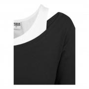 Woman's Urban Klassiek tweekleurig T-shirt met lange mouwen