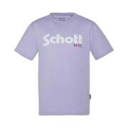 T-shirt met korte mouwen en groot logo Schott