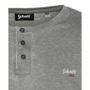T-shirt met lange mouwen, Tunesische kraag en borduursel op de borst Schott