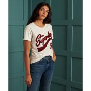 Dames-T-shirt van chenille Superdry College