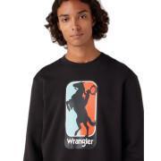 Hooded sweatshirt met ronde hals Wrangler Logo